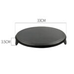 2X 33CM Reversible Round Cast Iron Induction Crepes Pan Baking Cookie Pancake Pizza Bakeware