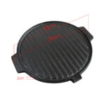 2X 30CM Round Cast Iron Korean BBQ Grill Plate with Handles and Drip Lip