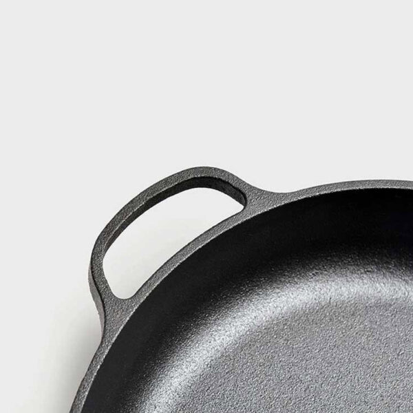 29cm Round Cast Iron Frying Pan Skillet Steak Sizzle Platter with Helper Handle