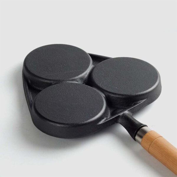 2X 3 Mold Cast Iron Breakfast Fried Egg Pancake Omelette Fry Pan