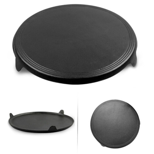 33CM Reversible Round Cast Iron Crepes Pan Baking Cookie Pancake Pizza Bakeware