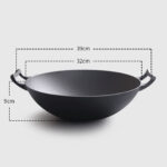 32cm Cast Iron Wok FryPan Fry Pan with Double Handle