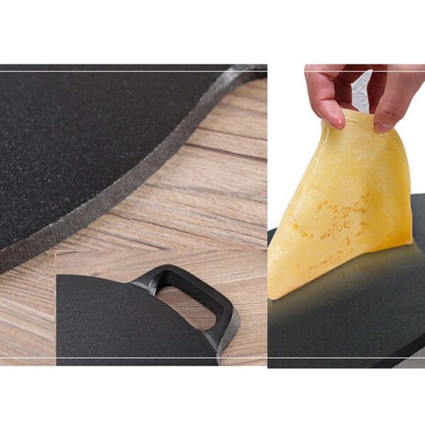 37cm Cast Iron Induction Crepes Pan Baking Cookie Pancake Pizza Bakeware