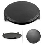 2X 33CM Reversible Round Cast Iron Induction Crepes Pan Baking Cookie Pancake Pizza Bakeware