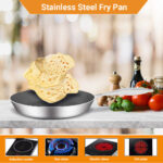 Stainless Steel Fry Pan 24cm Frying Pan Induction FryPan Non Stick Interior