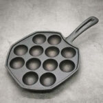 2X 18CM Cast Iron Takoyaki Fry Pan Octopus Balls Maker 12 Hole Cavities Grill Mold