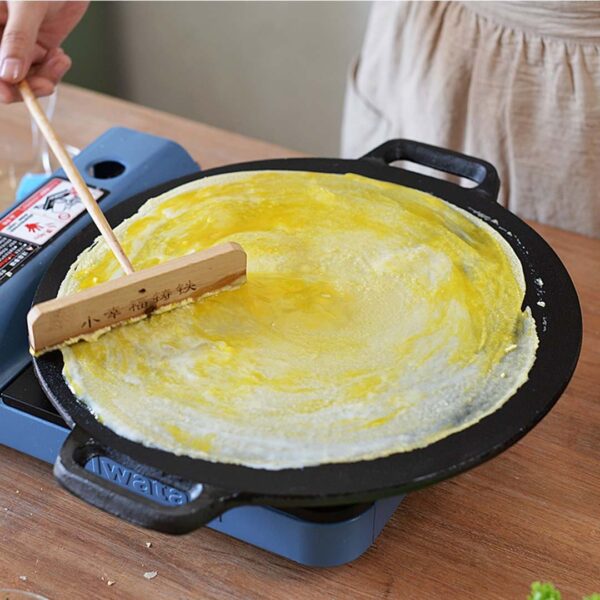 2X 37cm Cast Iron Induction Crepes Pan Baking Cookie Pancake Pizza Bakeware