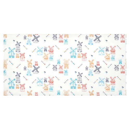 Hand Drawn Windmill Pattern Tablecloth - Vilavase