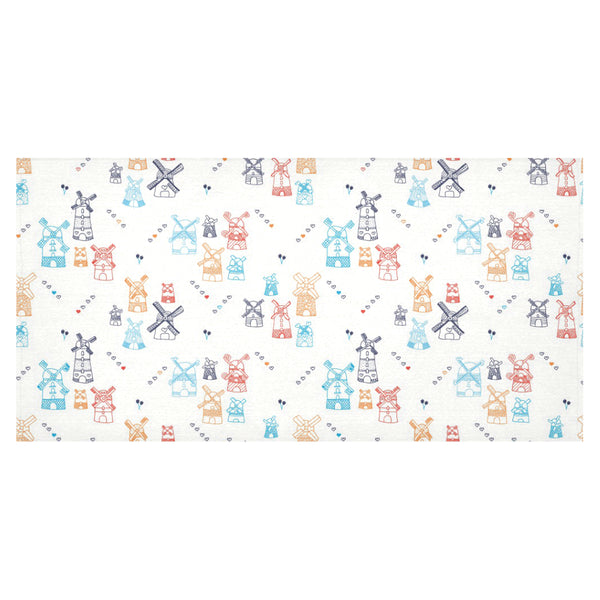 Hand Drawn Windmill Pattern Tablecloth - Vilavase