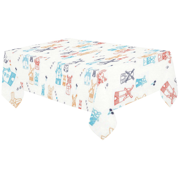 Hand Drawn Windmill Pattern Tablecloth - Vilavase