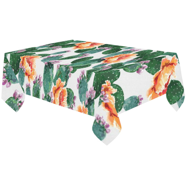 Cactus and Flower Pattern Tablecloth - Vilavase