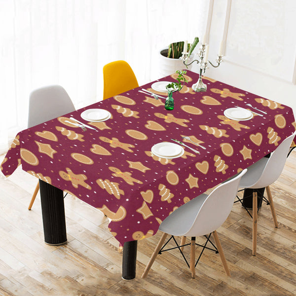 Christmas Ginger Cookie Pattern Background Tablecloth - Vilavase
