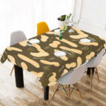 Peanut Pattern Green Background Tablecloth - Vilavase