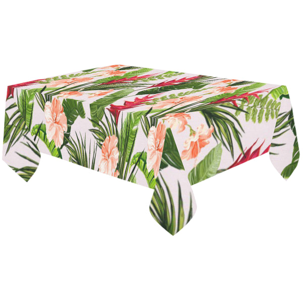 Heliconia Hibiscus Leaves Pattern Tablecloth - Vilavase