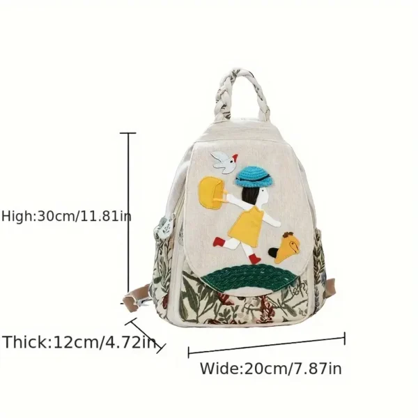 Girl in Yellow Shirt Print Backpack – Fabric Design by Vilavase