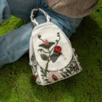 Cottagecore Ladybug Blossom Print Backpack – Fabric Design by Vilavase