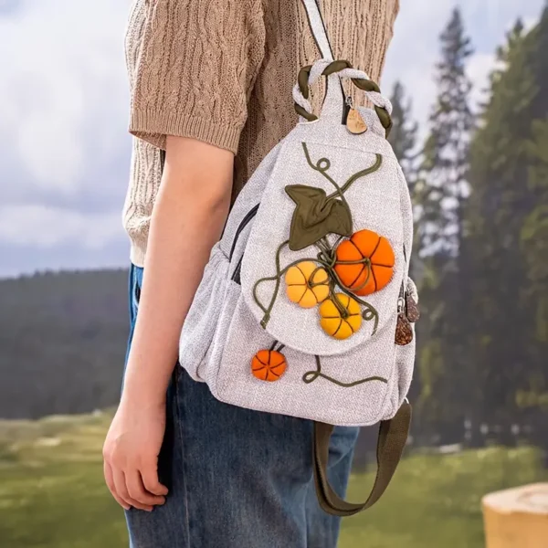 Vintage Pumpkin Print Backpack – Fabric Design by Vilavase
