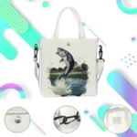 Go Fishing Print Foldable Tote Bag - Vilavase