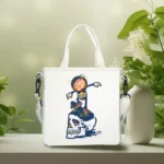 Cartoon Skateboard Print Foldable Tote Bag - Vilavase