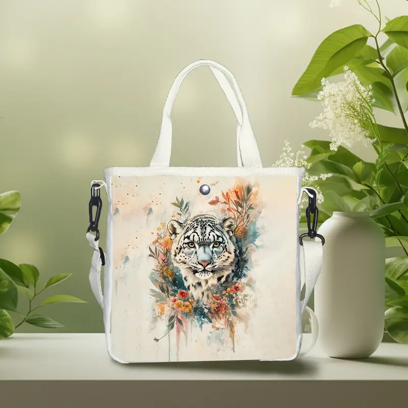 Tiger Print Foldable Tote Bag - Vilavase