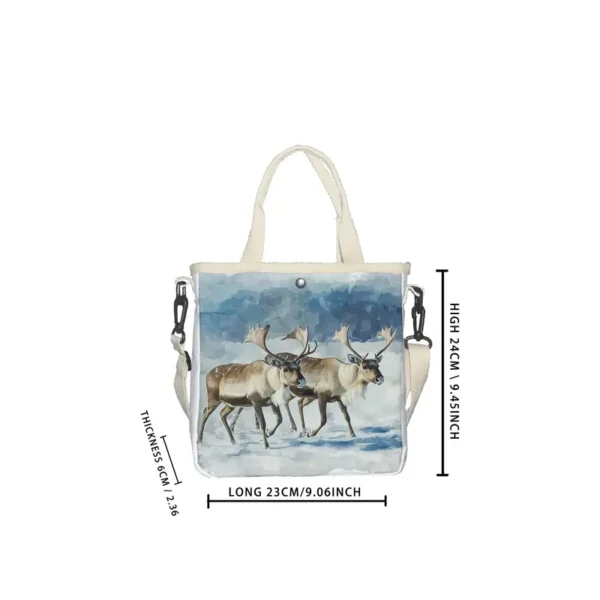 Reindeer Print Foldable Tote Bag - Vilavase