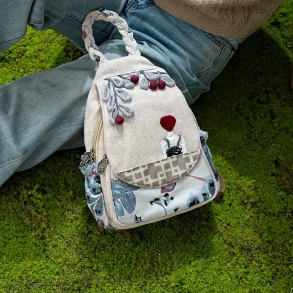 Rustic Berry Patchwork Print Backpack – Fabric Design by Vilavase