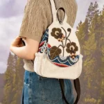 Floral Design Boho-Chic Handwoven Print Backpack – Fabric Design by Vilavase