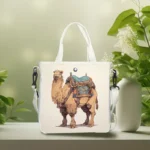 Camel Printed Foldable Tote Bag - Vilavase