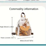 Handcrafted Autumn Leaves & Cat Print Backpack – Fabric Design by Vilavase