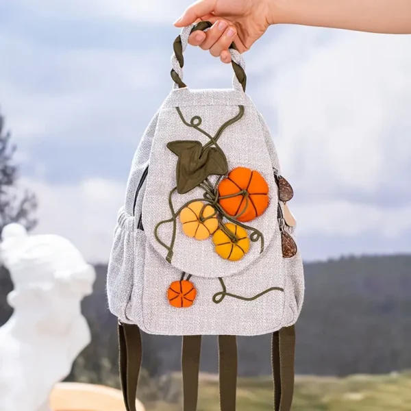 Vintage Pumpkin Print Backpack – Fabric Design by Vilavase