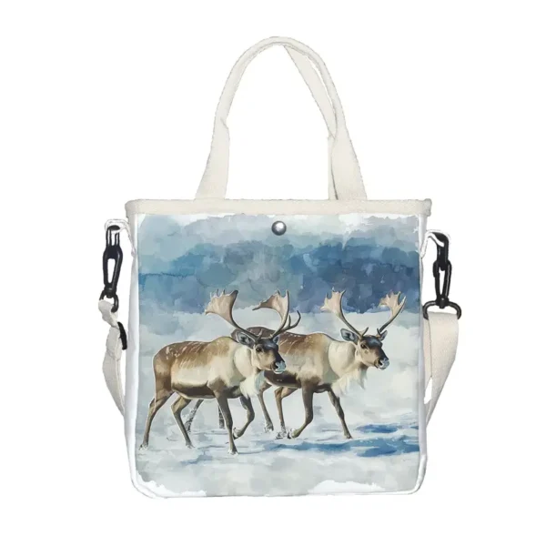 Reindeer Print Foldable Tote Bag - Vilavase
