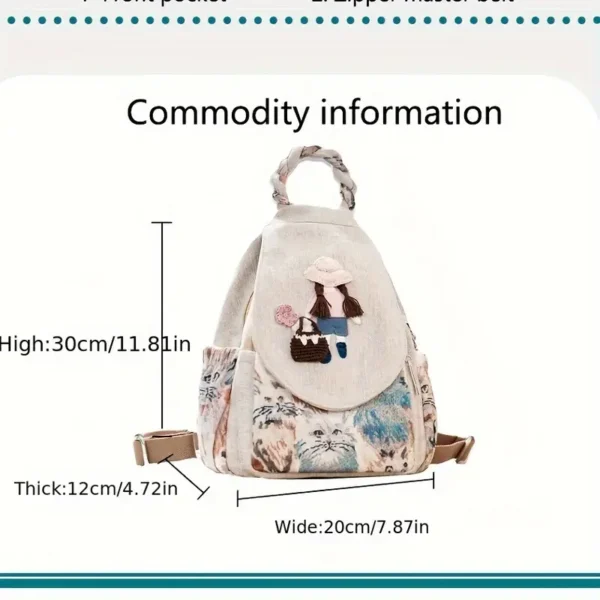 Handmade Girl Print Backpack – Fabric Design by Vilavase