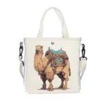 Camel Printed Foldable Tote Bag - Vilavase