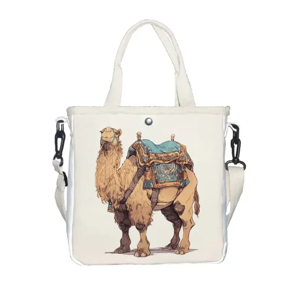 Camel Printed Foldable Tote Bag - Vilavase