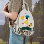 Girl in Yellow Shirt Print Backpack – Fabric Design by Vilavase