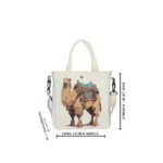 Camel Printed Foldable Tote Bag - Vilavase