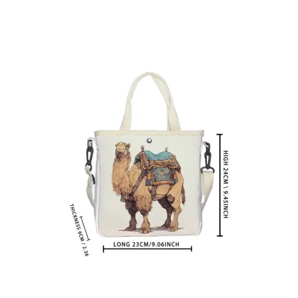 Camel Printed Foldable Tote Bag - Vilavase