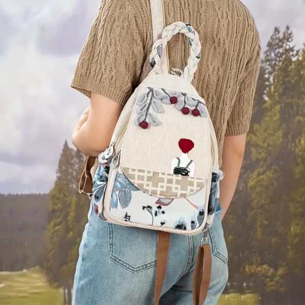 Rustic Berry Patchwork Print Backpack – Fabric Design by Vilavase