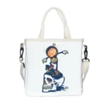 Cartoon Skateboard Print Foldable Tote Bag - Vilavase