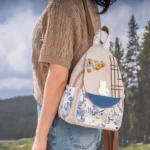 Whimsical Cat & Floral Print Backpack – Fabric Design by Vilavase
