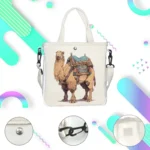 Camel Printed Foldable Tote Bag - Vilavase